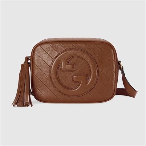 tracolla gucci cuoio|Borsa a spalla Gucci Blondie in pelle color cuoio .